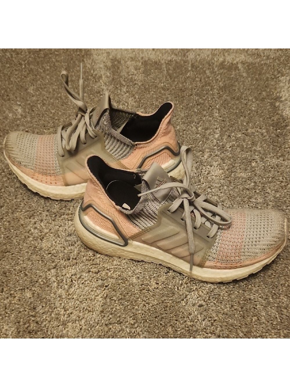 Adidas Gray and Pink Boosts 6.5 Athletic Shoes Performance Comfort Barbiecore